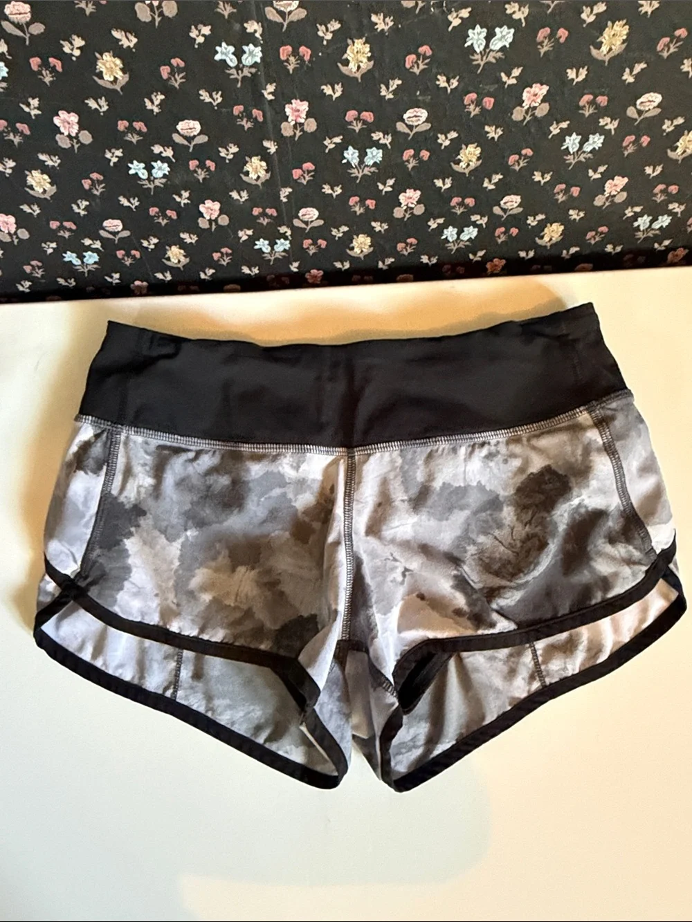 lululemon athletica Black and Gray Women's Running Shorts